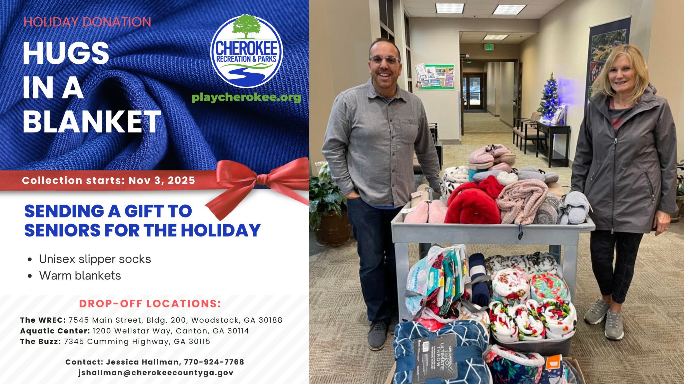 Image of volunteers with donated items 